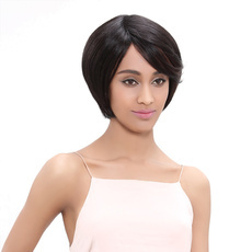 Human Hair Frosted Color Short Straight Bob Wig For Women RC0493