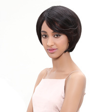 Human Hair Frosted Color Short Straight Bob Wig For Women RC0493