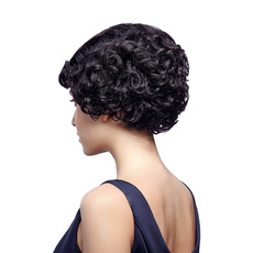 Human Hair Short Style Bob Retro Wave Wig For Women RC0509