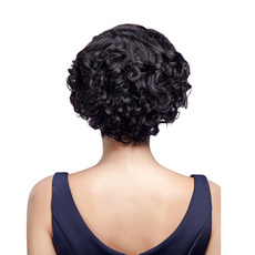 Human Hair Short Style Bob Retro Wave Wig For Women RC0509