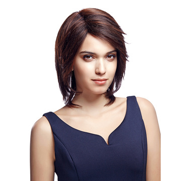 Human Hair Silky Straight Wig Ombre color Short Style For Women RC0492