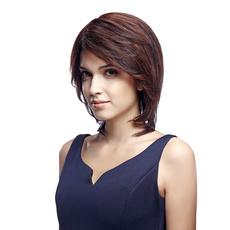 Human Hair Silky Straight Wig Ombre color Short Style For Women RC0492