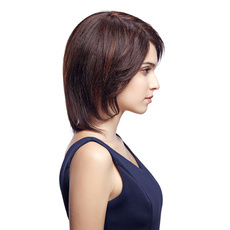 Human Hair Silky Straight Wig Ombre color Short Style For Women RC0492