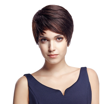 Human Hair Wig Short Straight Boy Cut RC0510