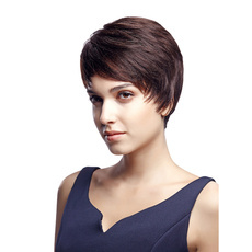 Human Hair Wig Short Straight Boy Cut RC0510