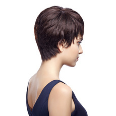 Human Hair Wig Short Straight Boy Cut RC0510