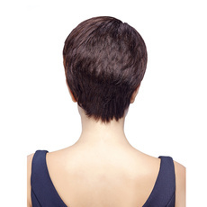 Human Hair Wig Short Straight Boy Cut RC0510