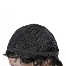 Human Hair Wig Short Wavy Pixie Cut RC0511