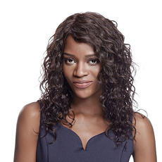 Rebecca Human Hair Middle Length Deep Wave Curly Wavy <em>Wig</em> 19 Inch