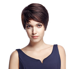 Rebecca Human <em>Hair</em> Short <em>Straight</em> Boy Cut Wig 9 Inch