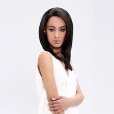 Rebecca Nature Lace Frontal Wig Human Hair Mid-Length Straight 18 Inch