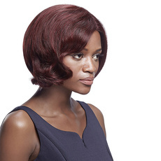 Rebecca Short Human Virgin Hair Bob Wig With Wave Hair 10 Inch