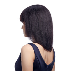 Remy Human Hair Wig Medium Straight Bob Straight Yaki Wig For Women RC0500