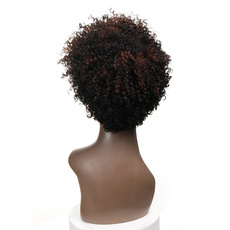 Human Hair Wig Pixie Short Kinky Curly For Women RC0748