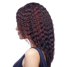 Human Remy Hair Double Lace Part Front Wig Curly Wave Medium Style For Women RC0736