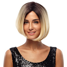 Ombre Synthetic Hair Bob Blonde Wig Hair Straight 10 Inch RC0643