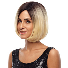 Ombre Synthetic Hair Bob Blonde Wig Hair Straight 10 Inch RC0643