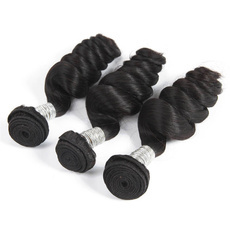 Rebecca 3Pcs/Lot Loose Wave Brazilian Remy Human Hair Weft/Weaves R5 RC0741