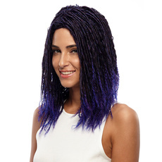 Rebecca Faux Locks Crochet Braids Ombre Dreadlock Synthetic Hair Curly Wig 19 Inch RC0646