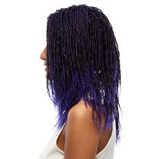 Rebecca Faux Locks Crochet Braids Ombre Dreadlock Synthetic Hair Curly Wig 19 Inch RC0646