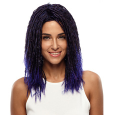 Rebecca Faux Locks Crochet Braids Ombre Dreadlock Synthetic Hair Curly <em>Wig</em> 19 Inch