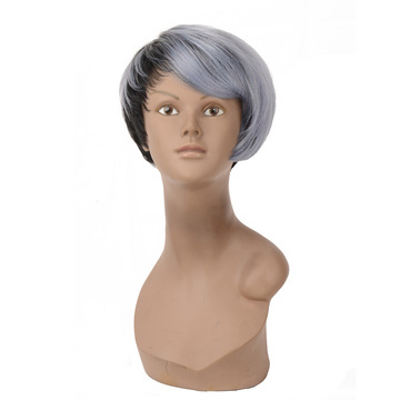 Rebecca Natural Ombre Gradient Wig Synthetic Hair Pixie Cut Lace Wavy Short Bob 9.5 Inch RC0625