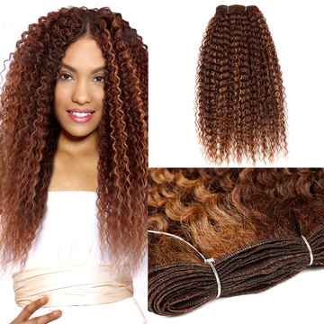 Rebecca Synthetic Kinky Curly Ombre Hair Weave 22 Inch
