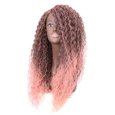 Rebecca Synthetic Mono Lace Natural Ombre Long Afro Kinky Curly Lace <em>Wig</em> 26 Inch