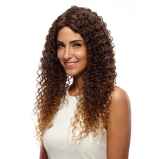 Synthetic Hair Kinky Curly Natural Long Wig For Women RC0634