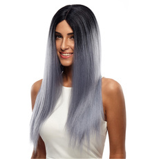 Synthetic Hair Lace Front Wig Silky Straight  Ombre color 26.5 Inch RC0673