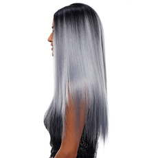 Synthetic Hair Lace Front Wig Silky Straight  Ombre color 26.5 Inch RC0673
