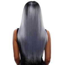 Synthetic Hair Lace Front Wig Silky Straight  Ombre color 26.5 Inch RC0673