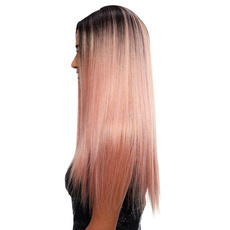 Synthetic Hair Lace Front Wig Silky Straight  Ombre color 26.5 Inch RC0673