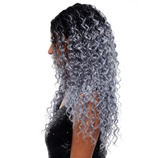 Synthetic Hair Long Lace Front Kinky Curly Ombre Wig 26 Inch RC0663
