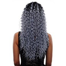 Synthetic Hair Long Lace Front Kinky Curly Ombre Wig 26 Inch RC0663