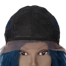 Synthetic Hair Natural Blue Skin part Front Lace Wig Long Straight 24 Inch RC0629