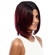 Synthetic Hair Ombre Straight Bob Skin Part Wave Wig 10.5 Inch RC0677