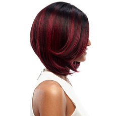 Synthetic Hair Ombre Straight Bob Skin Part Wave Wig 10.5 Inch RC0677