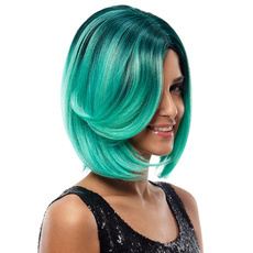 Synthetic Hair Ombre Straight Bob Skin Part Wave Wig 10.5 Inch RC0677