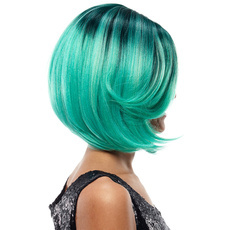 Synthetic Hair Ombre Straight Bob Skin Part Wave Wig 10.5 Inch RC0677