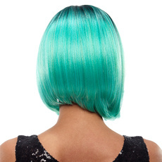 Synthetic Hair Ombre Straight Bob Skin Part Wave Wig 10.5 Inch RC0677