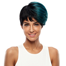 Synthetic Hair Short Pixie Cut Straight Ombre Wig 11 Inch RC0665