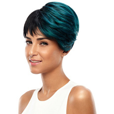 Synthetic Hair Short Pixie Cut Straight Ombre Wig 11 Inch RC0665