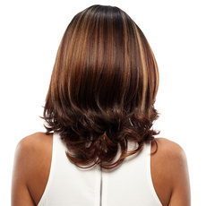 Synthetic Hair Skin Part Lace Wig Ombre Color Wavy Lace  RC0672
