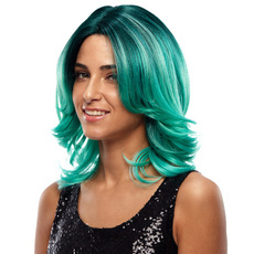 Synthetic Hair Skin Part Lace Wig Ombre Color Wavy Lace  RC0672