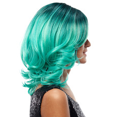 Synthetic Hair Skin Part Lace Wig Ombre Color Wavy Lace  RC0672