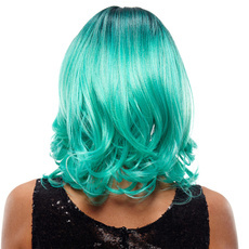 Synthetic Hair Skin Part Lace Wig Ombre Color Wavy Lace  RC0672