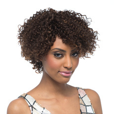 Rebecca Human Hair Kinky Curly Middle Length Lace Front <em>Wig</em> 12 Inch