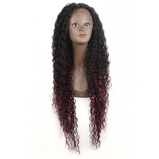 Synthetic Lace Front Long Curly Wig Ombre color Heat Resistant Fiber Hair Wigs For Women RC0901