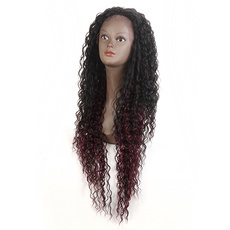 Synthetic Lace Front Long Curly Wig Ombre color Heat Resistant Fiber Hair Wigs For Women RC0901
